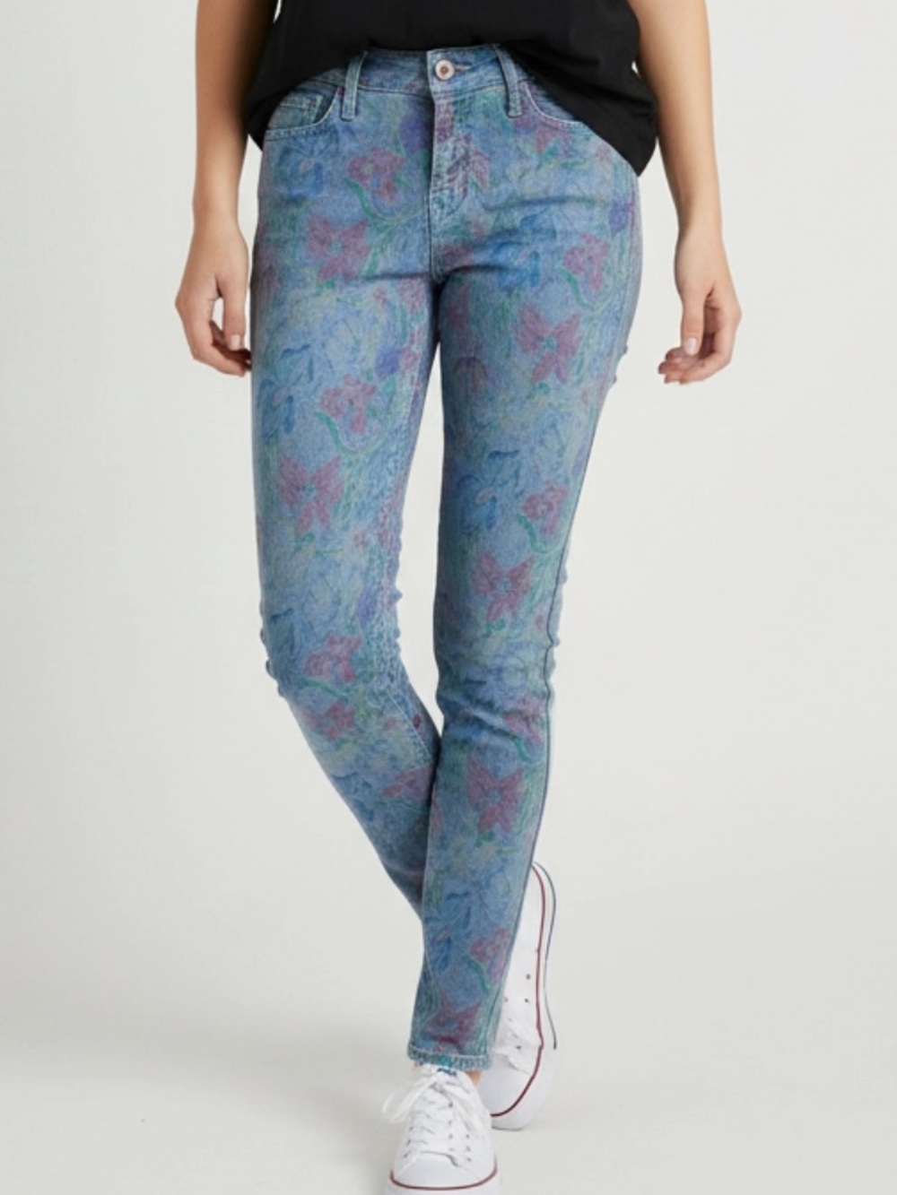 MOTHER -THE VAMP Multicolor Floral Skinny Jeans